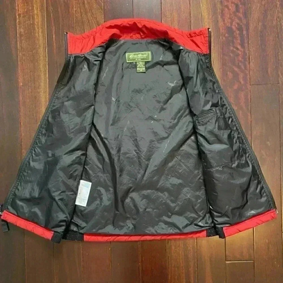 Eddie Bauer Quilted Vest Jacket Coat Red Black Sleeveless Outdoor Hiking XS - Picture 14 of 16